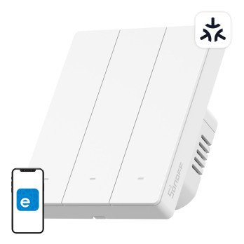 SONOFF M5-3C-80W WiFi Matter ismanusis sieninis jungiklis (3 kanalu, remui)