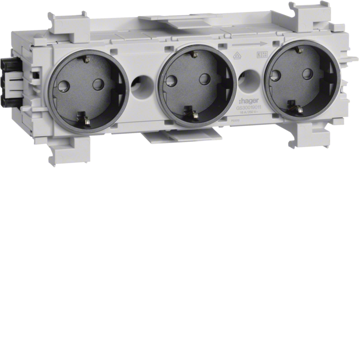 Hager GS30019011 3-Gang Smart Socket Outlet (Type G)
