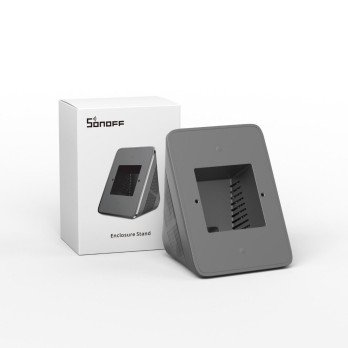 Stalo korpuso stovas, skirtas NSPanel ir NSPanel Pro, blyskiai pilkas