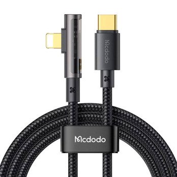 McDodo CA-3390 36 W 1,2 m USB-C lidz Lightning lenka kabelim (melns)