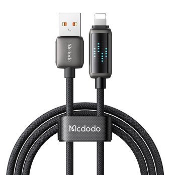 Mcdodo CA-5250 USB-A prie Lightning kabelis, LED ekranas, 1,2 m