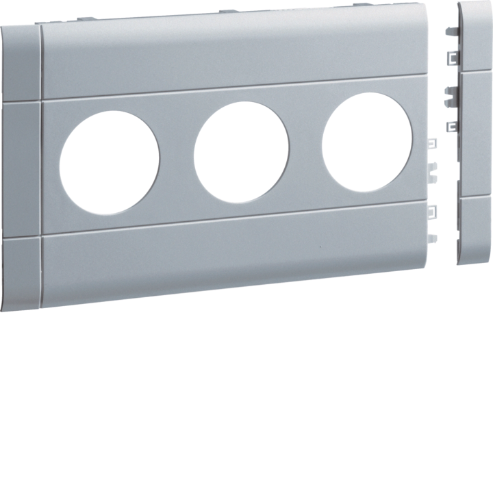 Hager GB10030LAN Frontplate 3-gang Smart Socket BRH 100 Alu