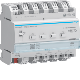 Hager TYAS664D KNX-DALI 2 Gateway, 4ch, Broadcast, Secure