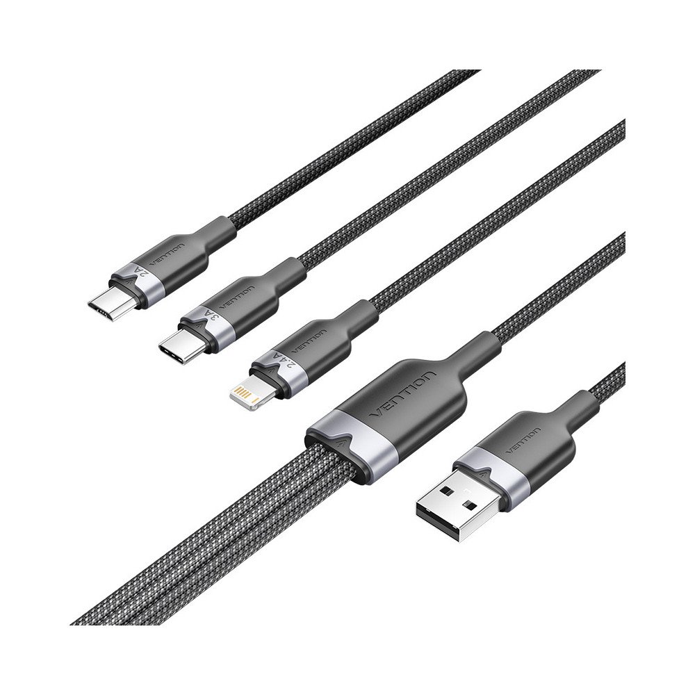 USB 2.0 A 3--1 USB-C, Lightning Micro-B Vention 3A CTPBG, 1,5