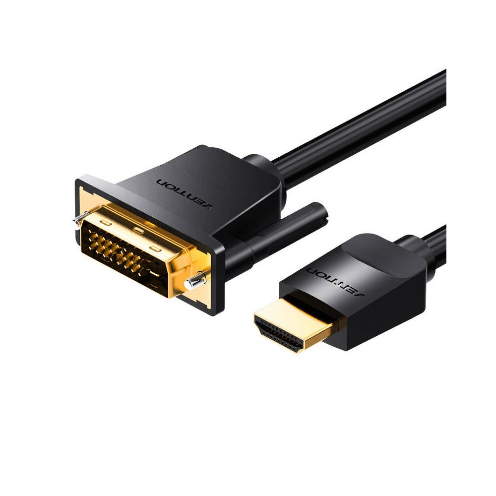 HDMI to DVI (24+1) cable Vention ABFBJ 5m, 4K 60Hz/ 1080P 60Hz (black)