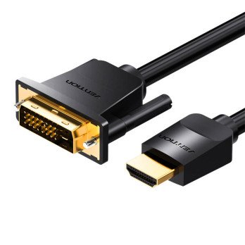 HDMIDVI (24+1) kabelis Vention ABFBJ 5m, 4K 60Hz/ 1080P 60Hz (melns)