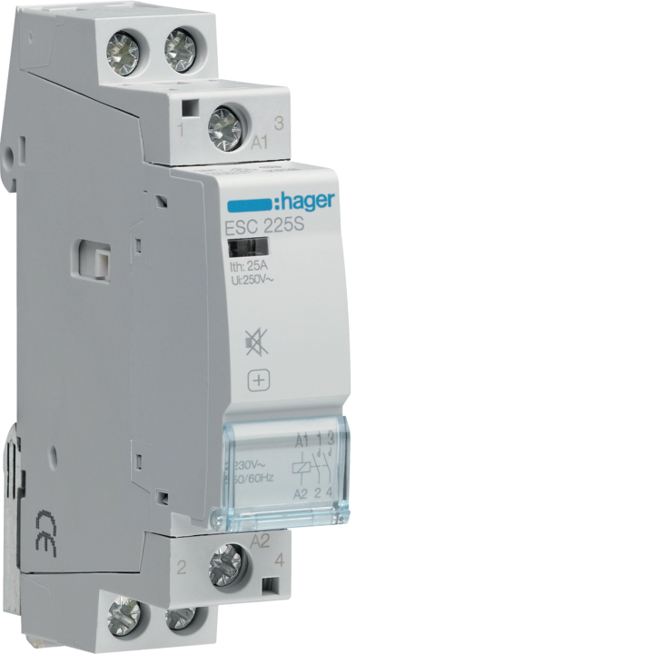 Hager ESC225S Humfree kontaktors 25A 2NO 230V AC