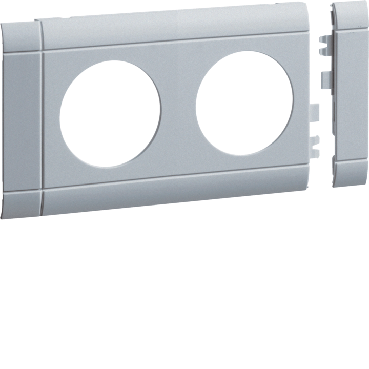 Hager GB08020LAN Frontplate 2-gang Socket Lid 80 Aluminium