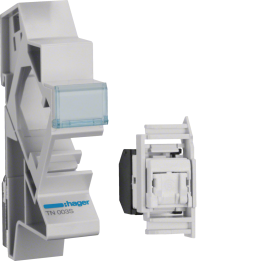 Разъем Hager TN003S RJ45 для кабеля Cat.6 UTP с поддержкой