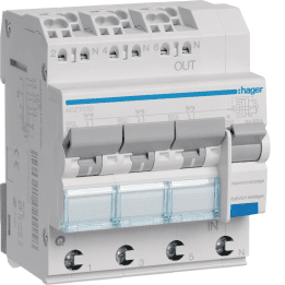 Hager ADZ313D RCBO 3X1P+N 6kA B-13A 30mA A tipas