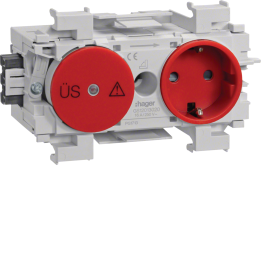 Hager GS12013020 Socket-outlet+Surge Wago f-mount red