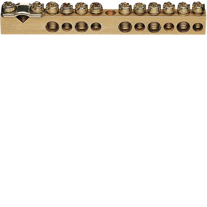 Hager K151 Brass Terminal Block, 85mm, 1x25mm² - 5x10/16mm²