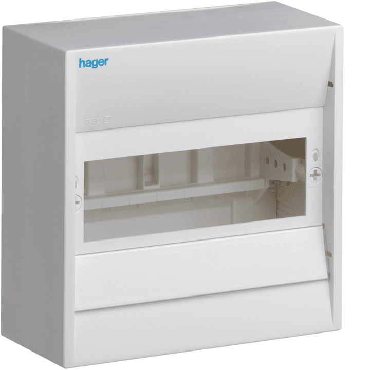 Hager GD108N mini korpuss, 8 moduļi, IP30, pelēks