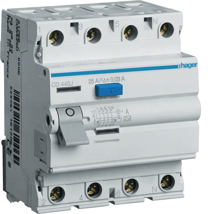 Hager CD440J RCCB 4P 40A 30mA Type A