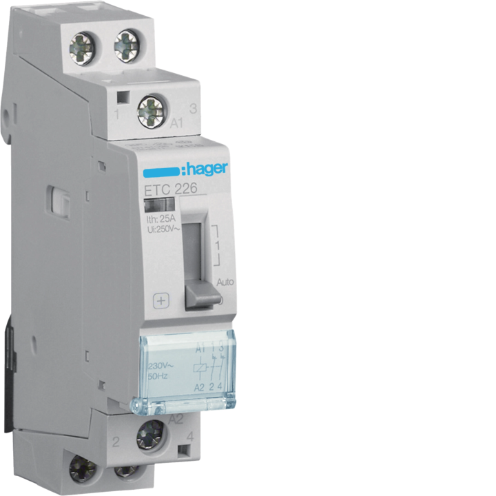 Hager ETC226 Night & Day Contactor 25A, 2NC, 230V