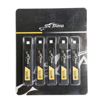 Tattu LiPo 300mAh 3.8V 75C 1S1P HV BT2.0.5 akku (5kpl)