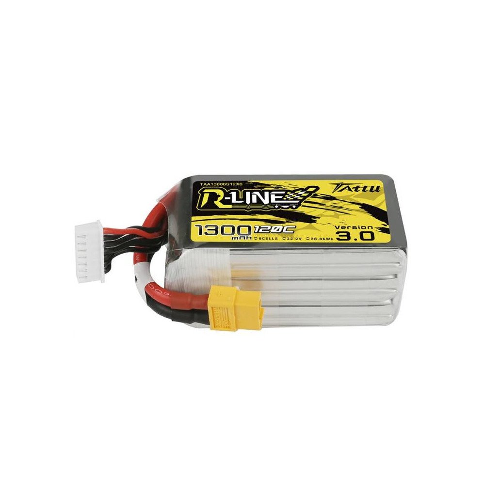 Tattu R-Line Version 3.0 1300mAh 22.2V 120C 6S1P XT60 battery