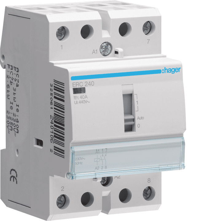 Hager ERC240 Override Contactor 40A 2NO 230V