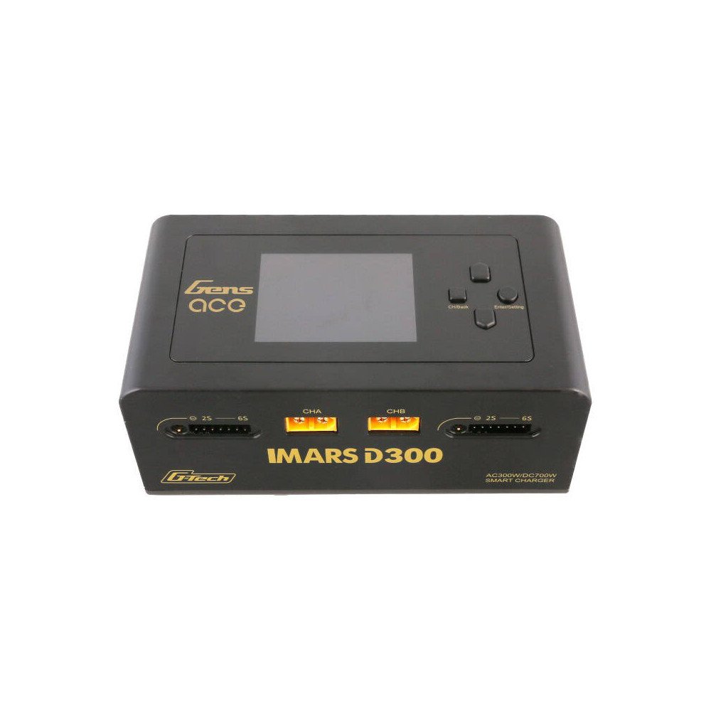 Gens Ace IMARS D300 G-Tech Channel AC/DC 300W/700W RC Battery Charger-EU Black