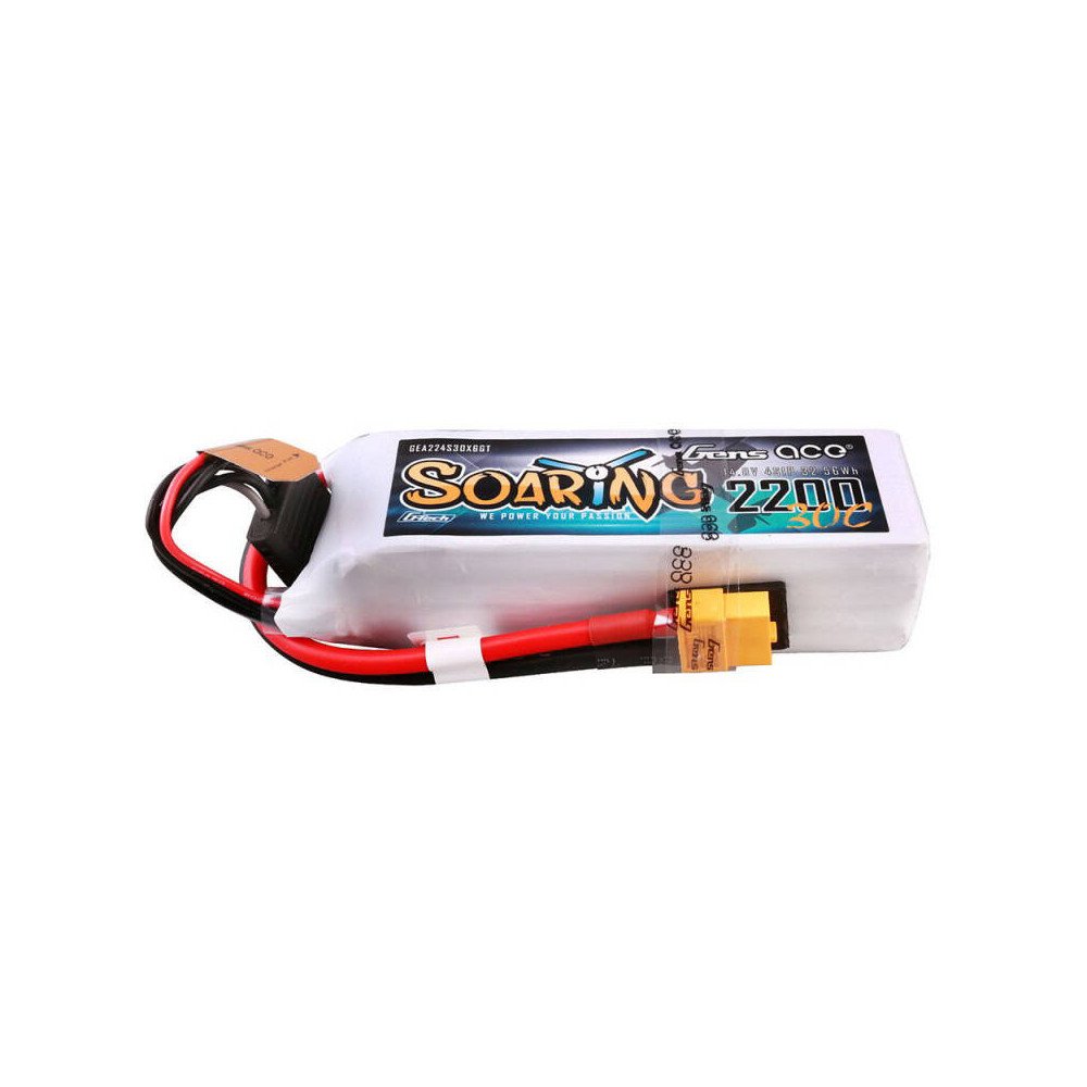 Gens ace G-Tech Soaring 2200mAh 14,8V 30C 4S1P Lipo baterijos su XT60 kistuku