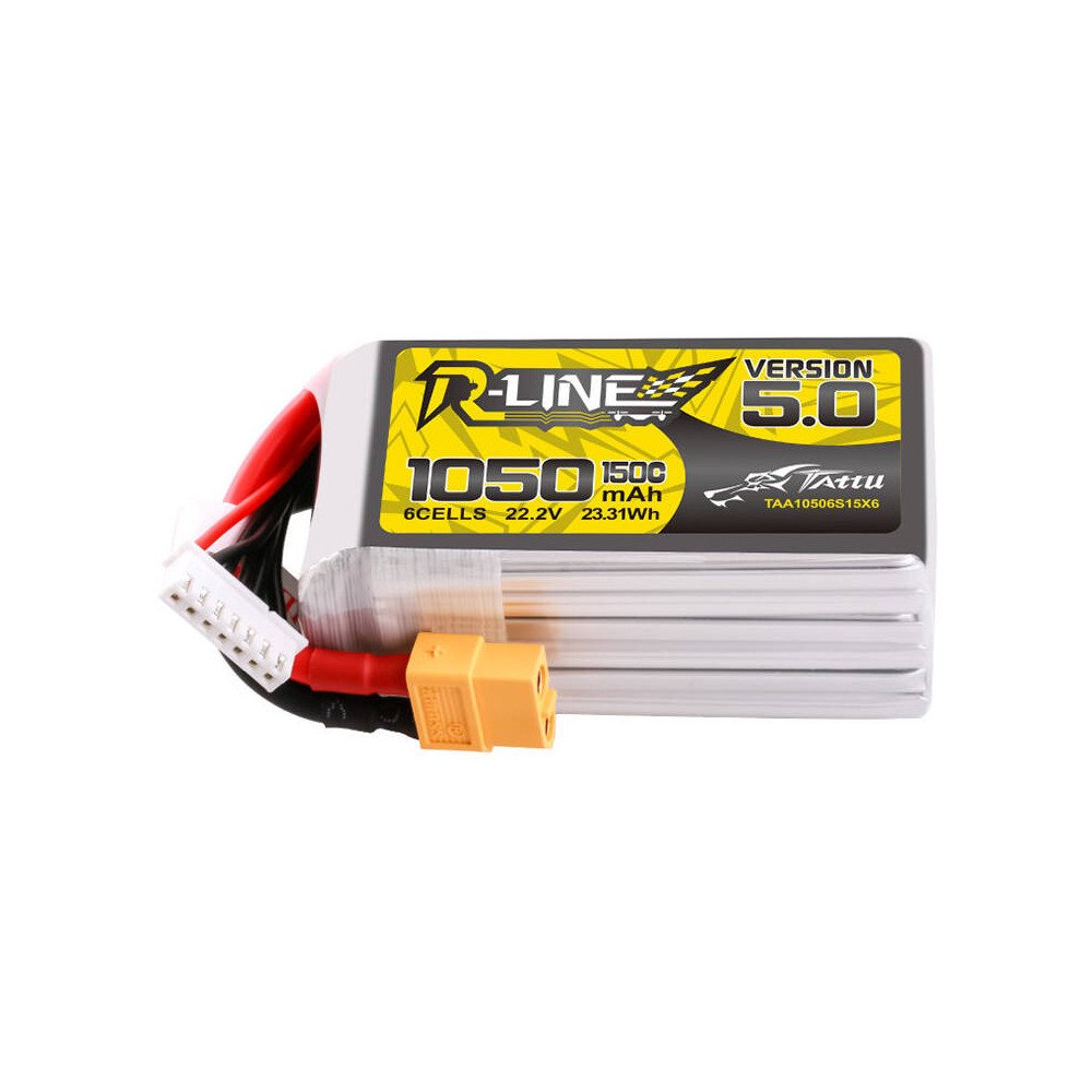 Tattu R-Line 5.0 1050mAh 22.2V 6S 150C XT60 Plug Akku