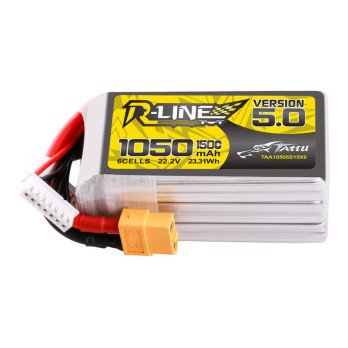 Tattu R-Line 5.0 1050 mAh 22,2 V 6S 150C XT60 pistik aku