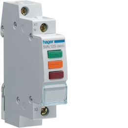 Hager SVN129 Triple Indicator Light Red, Green, Orange 230V AC