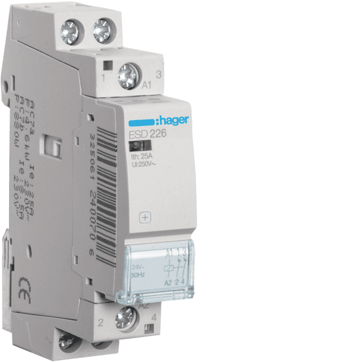 Hager ESD226 kontaktorius 25A 2NC 24V