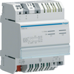 Hager TXA114 Power Supply 1x 30V DC + 1x 24V DC