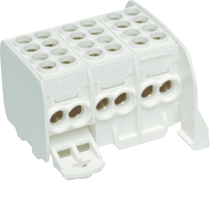 Распределительный клеммник Hager KH23C, 3 полюса, 2x25/2x16мм²