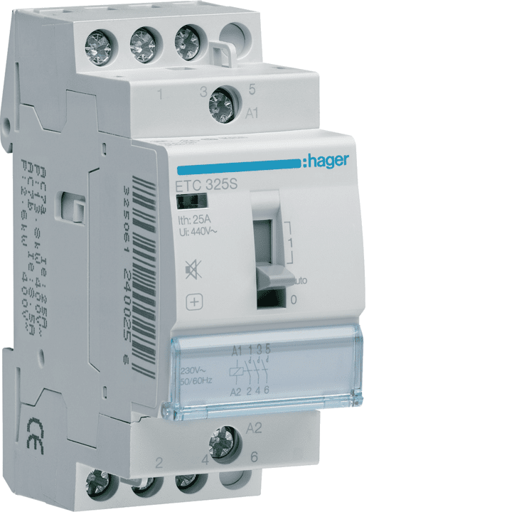 Hager ETC325S Humfree N&D kontaktorius 25A 3NO 230V