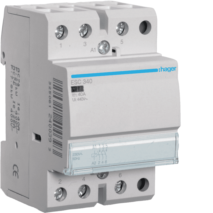 Hager ESC340 Kontaktorius 40A 3NO 230V AC