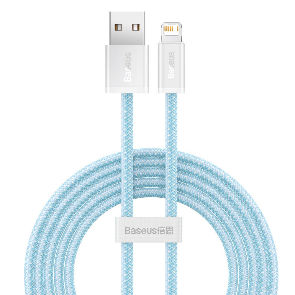 Baseuse dunaamiline USB-kaabel Lightningiga, 2,4A, 2m (sinine)