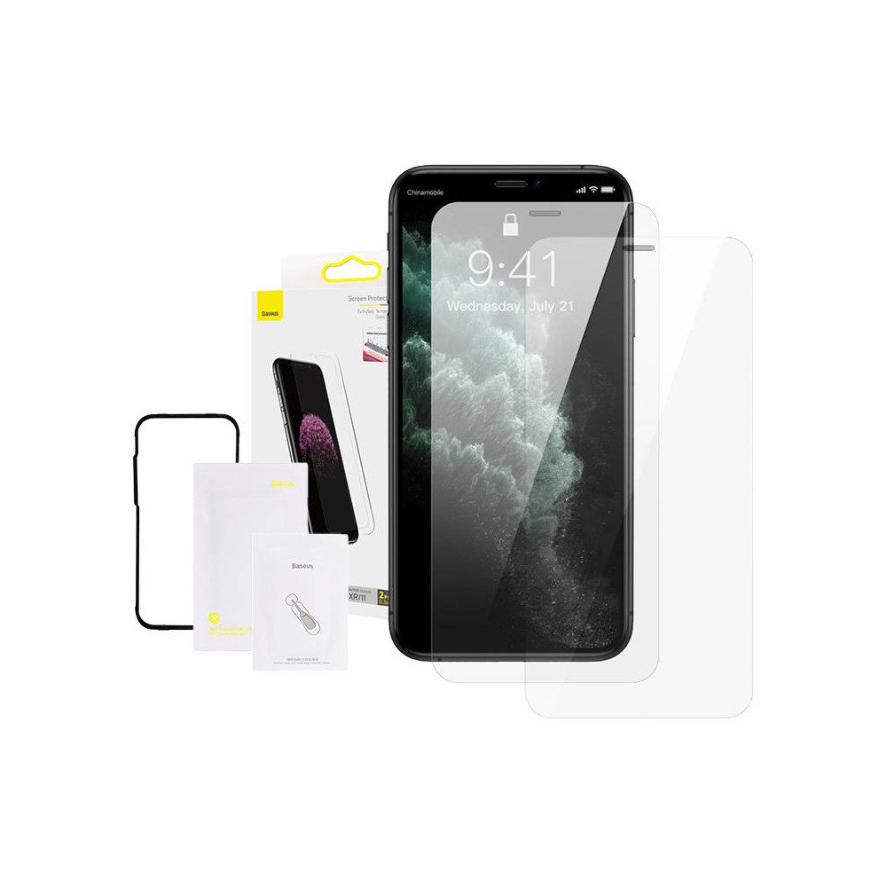Baseus 0,3 mm tayslasi karkaistu lasikalvo (2 kpl pakkaus) iPhone XR/11 6,1 tuumalle