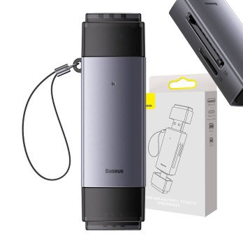 Baseus Lite serijas SD/TF atminas karsu lasitajs, USB + USB-C (peleks)