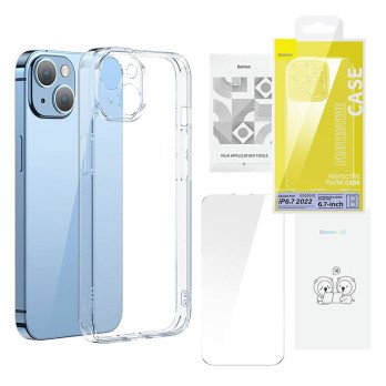 Baseus SuperCeramic labipaistev klaasumbris ja karastatud klaaskomplekt iPhone 14 Plus jaoks