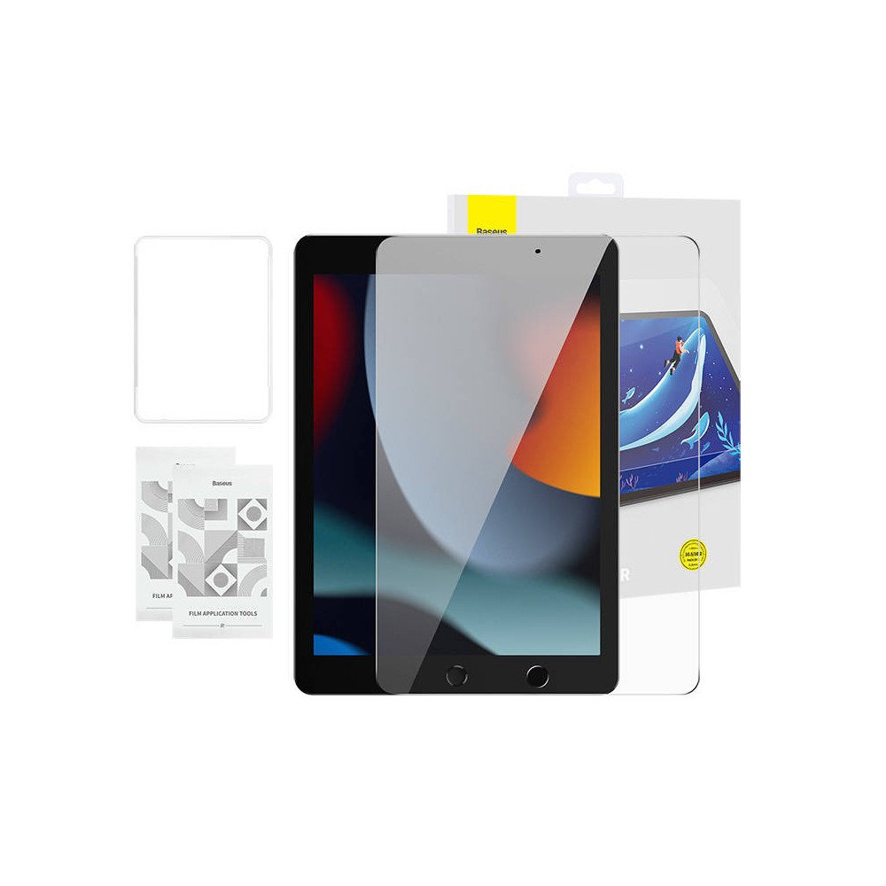 Karastatud klaasist Baseus Crystal 0,3 mm iPad Pro/Air3/ 10,2" iPad 7/8/9 (2szt.) + puhastuskomplekt