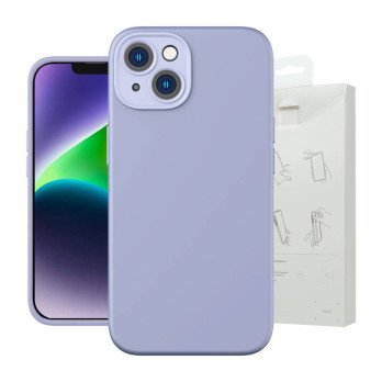 Baseus skidra silikagela futralis iPhone 14 Plus (lavanda)+ rudits stikls + tirisanas komplekts
