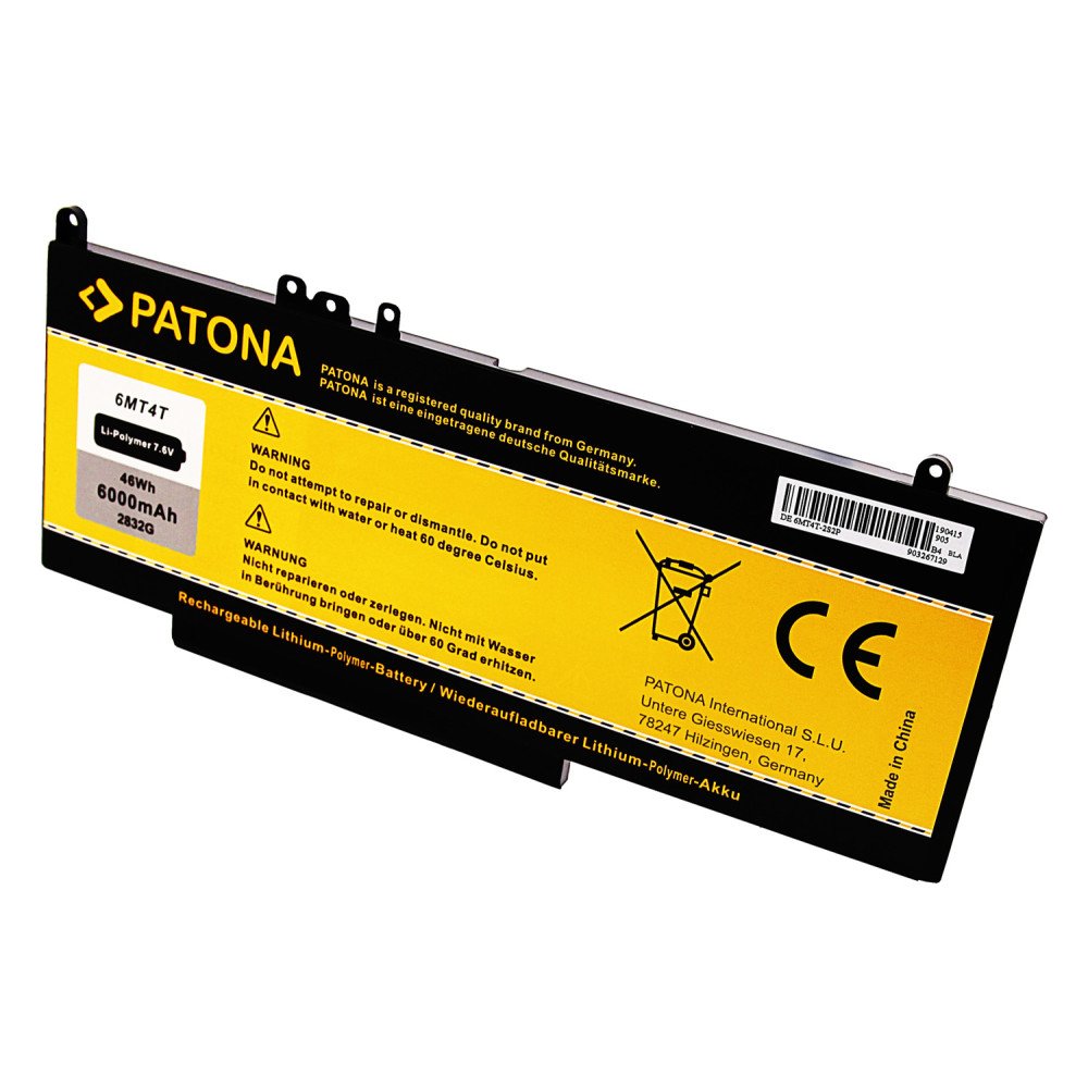 Akumulators Dell Lat.E5470/E5570/3510 6000mAh Li-lon 7,6V 6MT4T