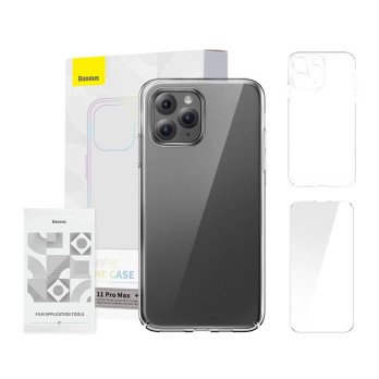 Case Baseus Crystal Series iPhone 11 pro max jaoks (selge) + karastatud klaas + puhastuskomplekt