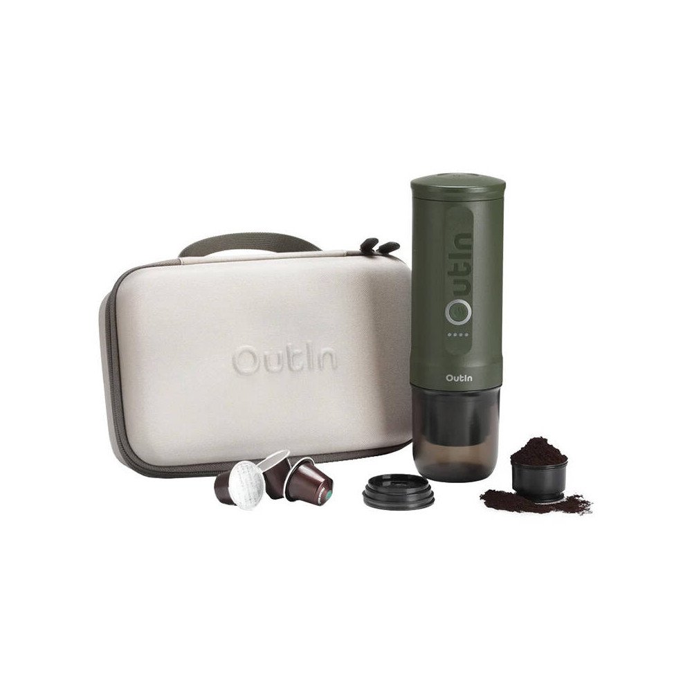 Outin Nano 7500mAh portable coffee maker set (Green) + protective case