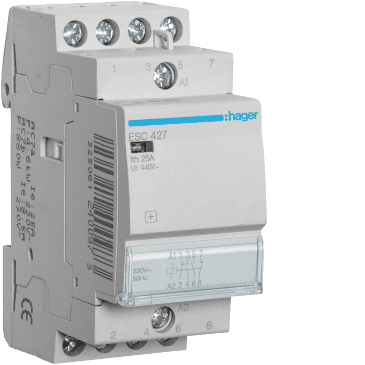 Hager ESC427 kontaktorius 25A 2NO+2NC 230V