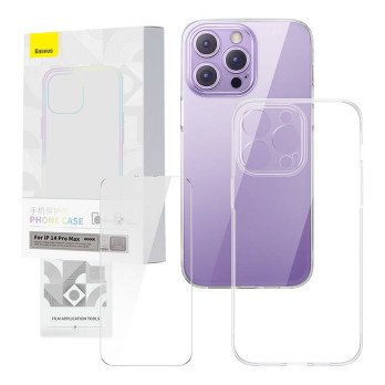 Lapinakyva kotelo ja karkaistu lasi -setti Baseus Corning iPhone 14 Pro Maxille