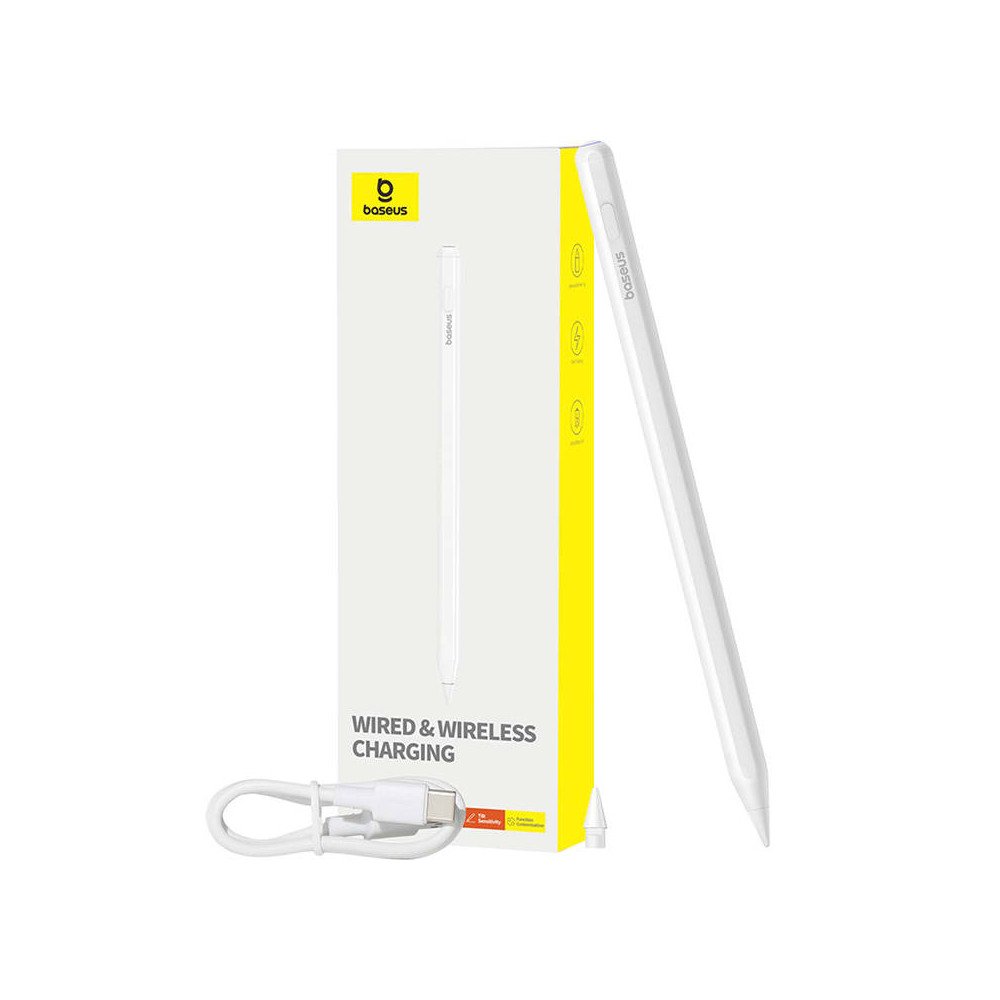Aktivais irbulis Baseus Smooth Writing Series ar bezvadu un kabela uzladi (balts)