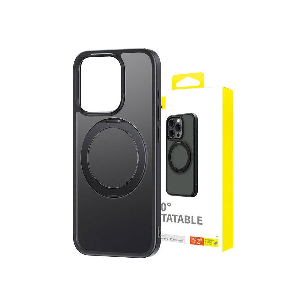 Magnetinis telefono deklas, skirtas iPhone 15 ProMax Baseus CyberLoop serijai (juodas)