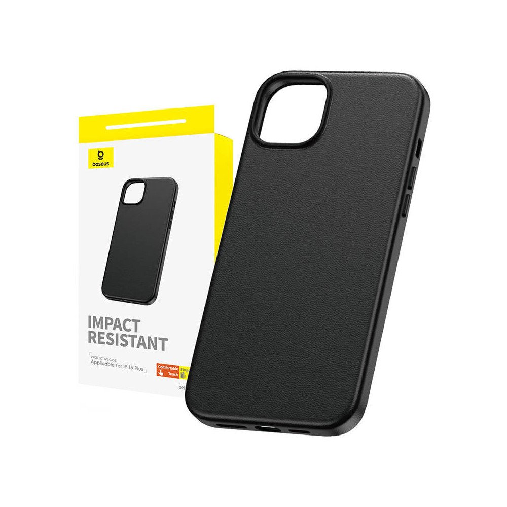Talruna macins iPhone 15 Plus Baseus Fauxther Series (melns)