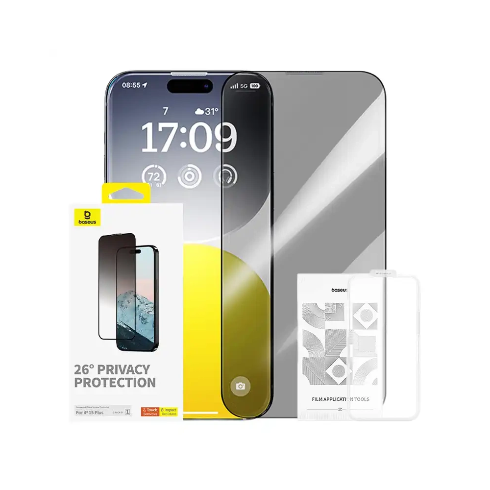 Yksityisyyden suoja karkaistu lasijalusta Diamond iPhone 15 Plus