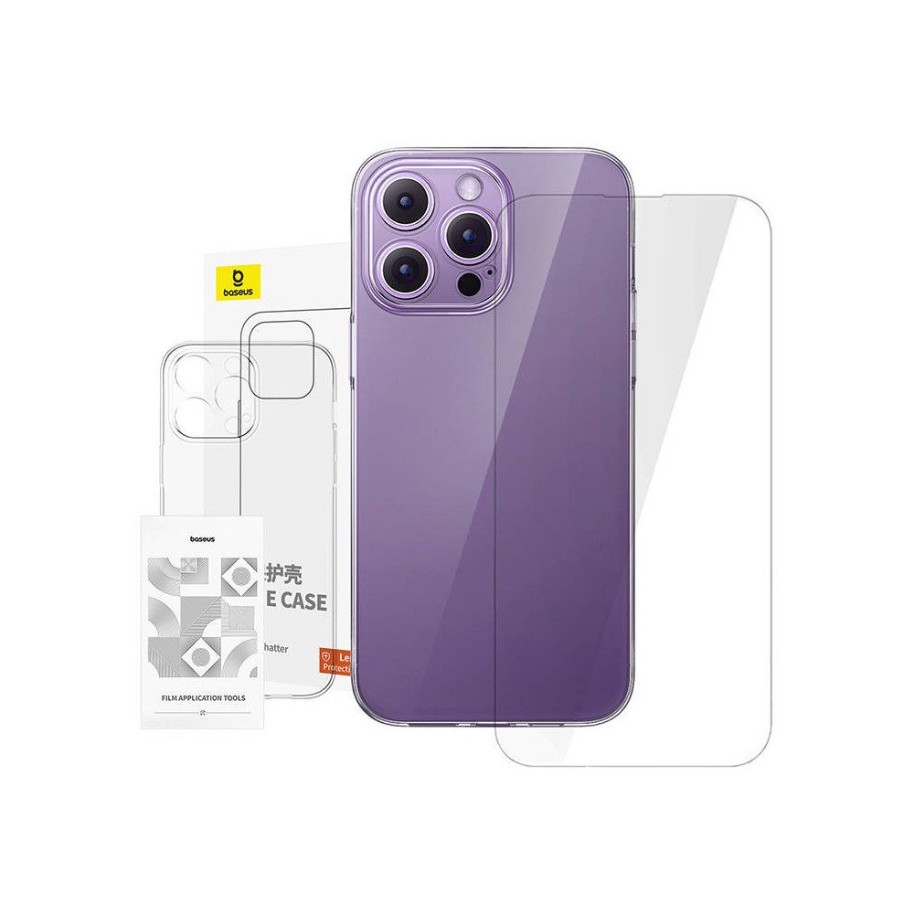 Skaidrus deklas Baseus iPhone 14 Pro Max+ grudintas stiklas