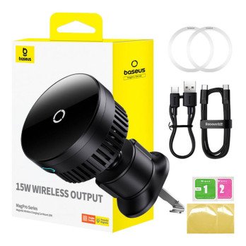 Magnetiline autotelefoni hoidik Baseus MagPro 15W (must)