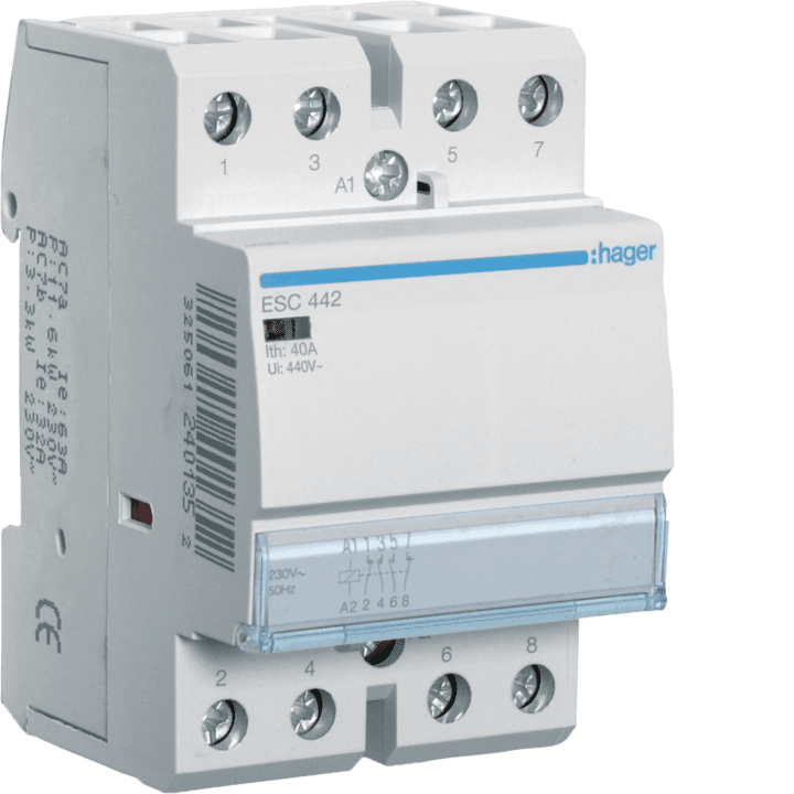 Hager ESC442 Kontaktorius 40A 2NO+2NC 230V AC